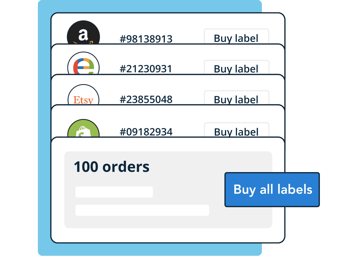 Bulk shipping, buy 100 labels.